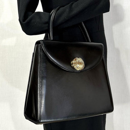 GIVENCHY Hand Bag Tote Purse 4G Leather Black Authentic