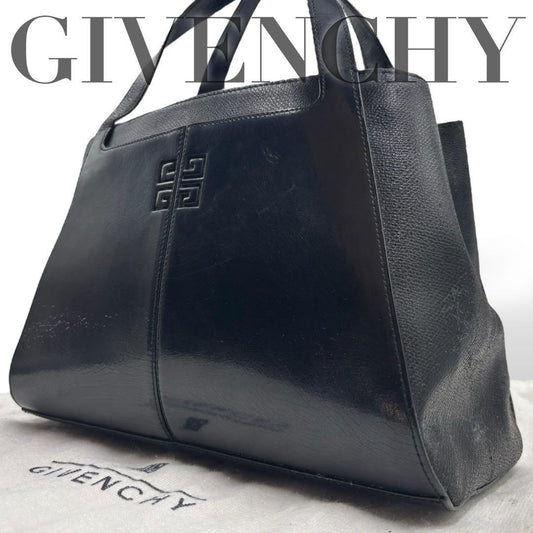 GIVENCHY Hand Bag Tote Purse 4G Leather Black Authentic