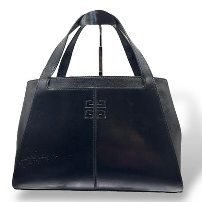GIVENCHY Hand Bag Tote Purse 4G Leather Black Authentic