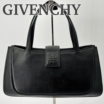 GIVENCHY Hand Bag Tote Purse 4G Leather Black Authentic