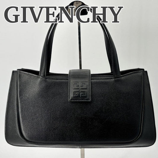 GIVENCHY Hand Bag Tote Purse 4G Leather Black Authentic
