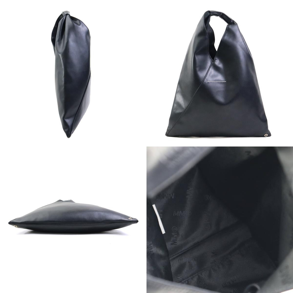 MM6 Maison Margiela Hand Bag Tote Purse Japanese Leather Black Authentic