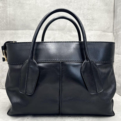 TOD'S Hand Shoulder Bag Tote Purse 2way D Bag Leather Black Authentic