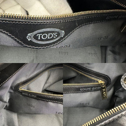 TOD'S Hand Shoulder Bag Tote Purse 2way D Bag Leather Black Authentic