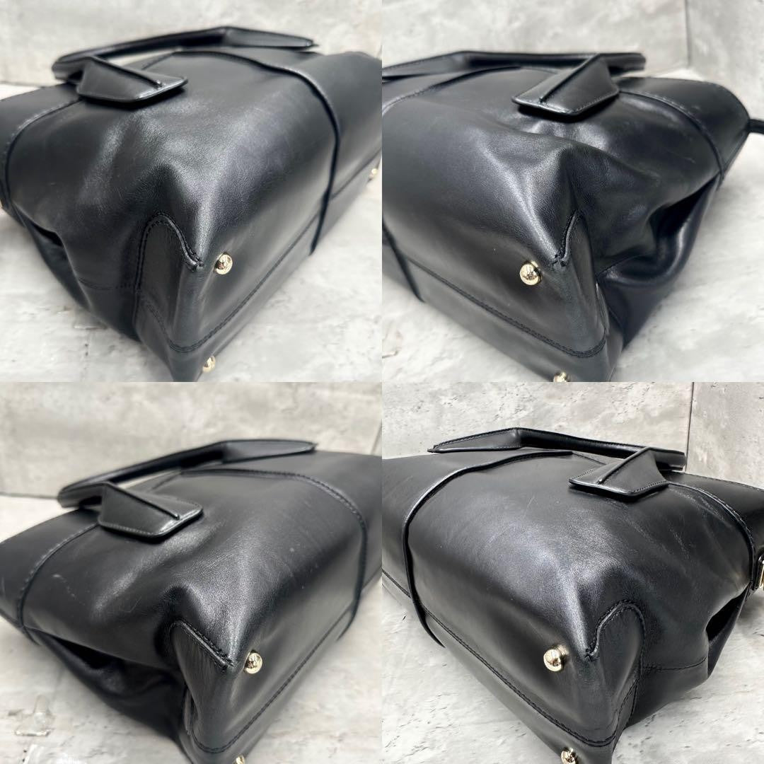 TOD'S Hand Shoulder Bag Tote Purse 2way D Bag Leather Black Authentic