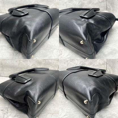 TOD'S Hand Shoulder Bag Tote Purse 2way D Bag Leather Black Authentic