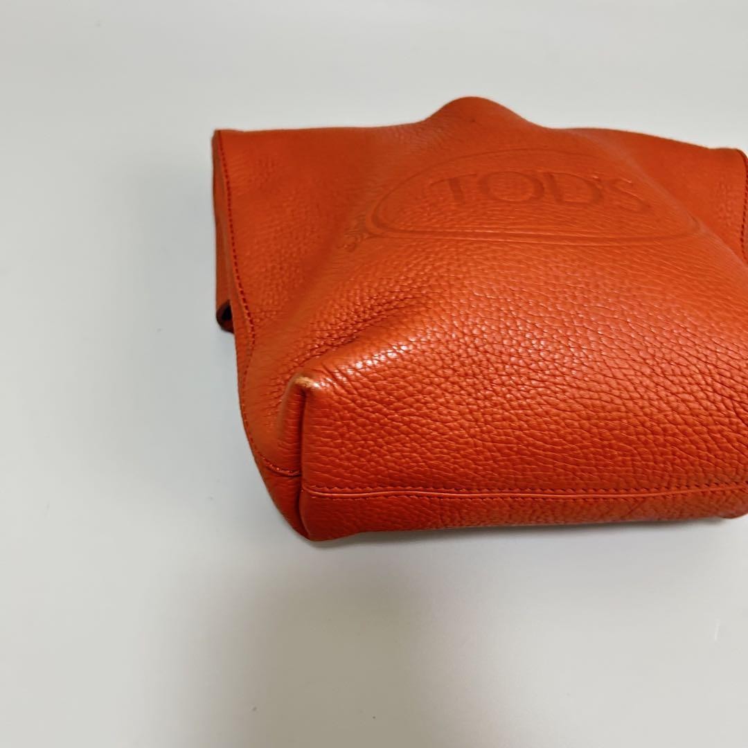 TOD'S Hand Bag Tote Purse Leather Brown Authentic