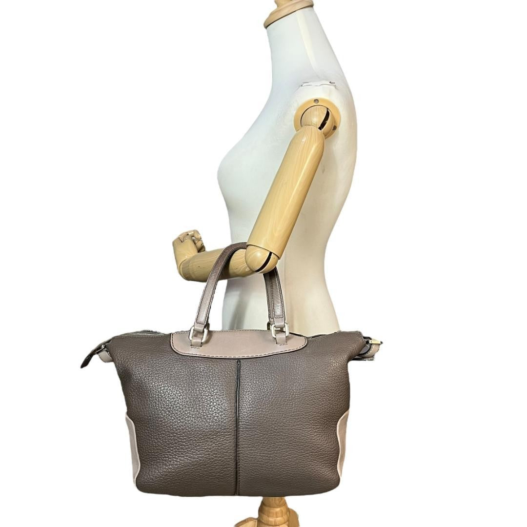 TOD'S Hand Shoulder Bag Tote Purse 2way Leather Authentic