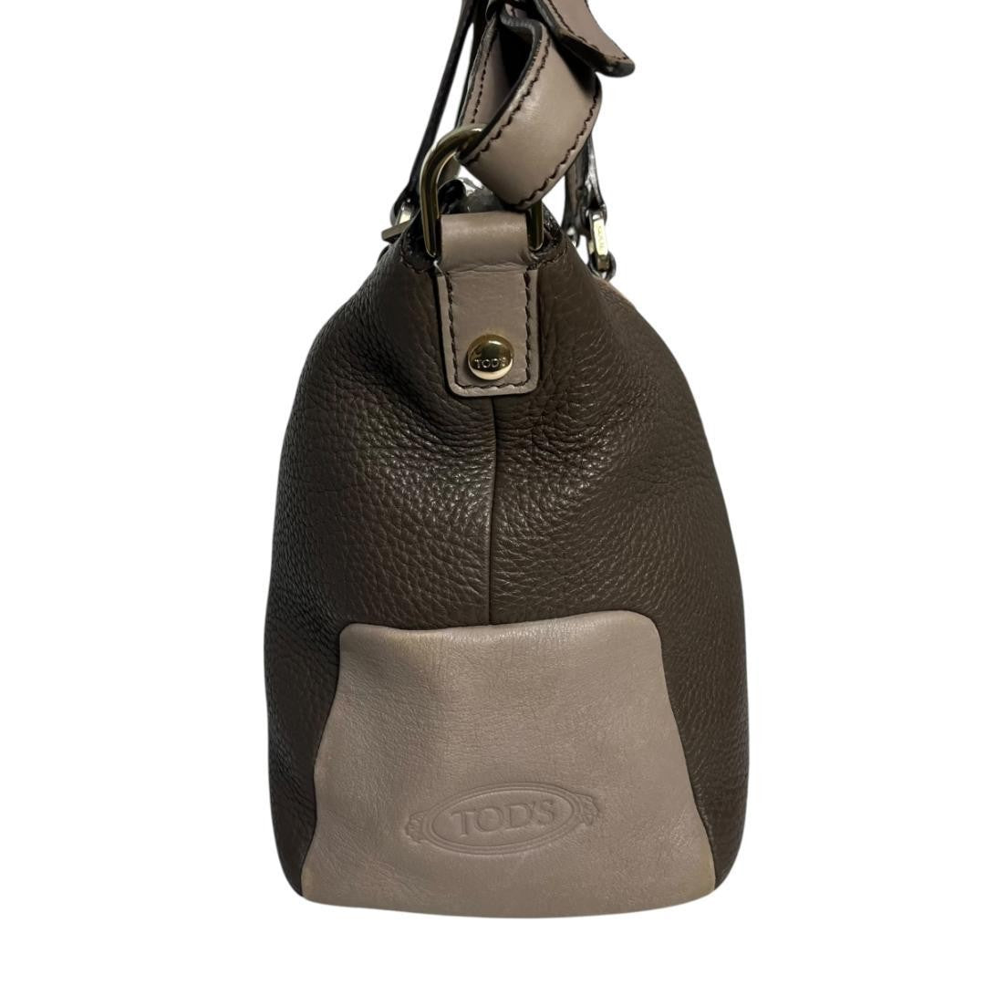 TOD'S Hand Shoulder Bag Tote Purse 2way Leather Authentic