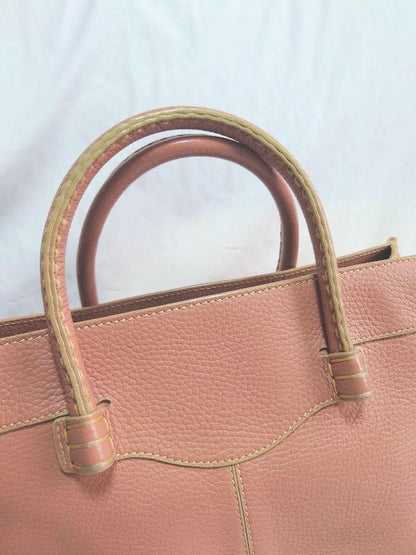 TOD'S Hand Bag Tote Purse Leather Pink Authentic