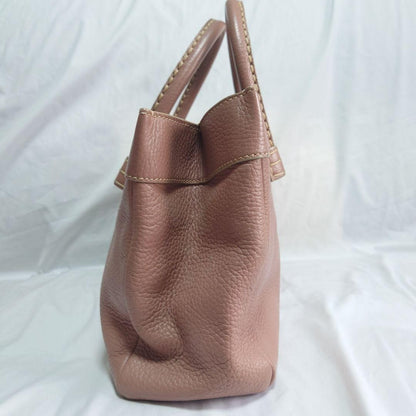 TOD'S Hand Bag Tote Purse Leather Pink Authentic