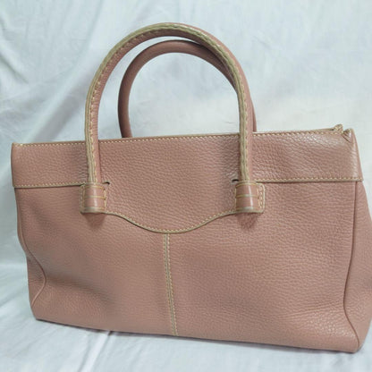 TOD'S Hand Bag Tote Purse Leather Pink Authentic