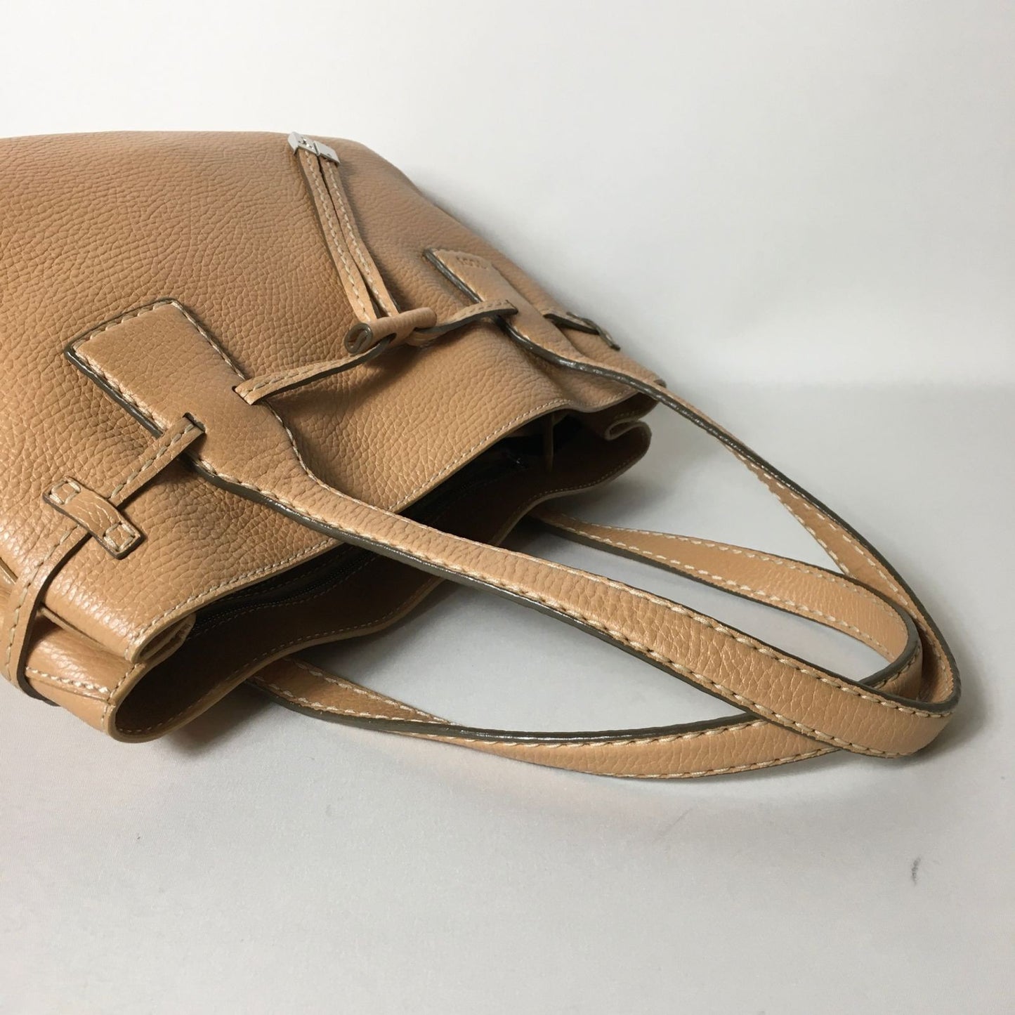 TOD'S Hand Bag Tote Purse Leather Brown Authentic