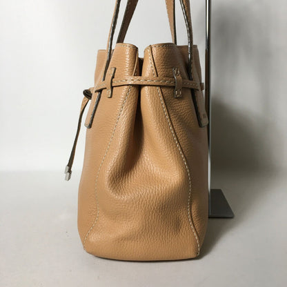 TOD'S Hand Bag Tote Purse Leather Brown Authentic