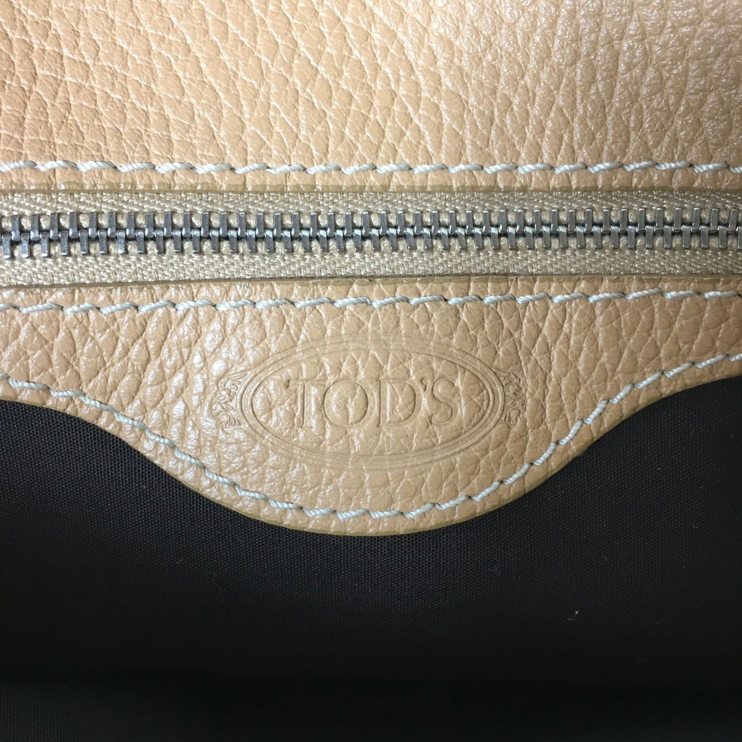 TOD'S Hand Bag Tote Purse Leather Brown Authentic