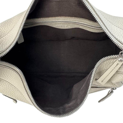TOD'S Hand Shoulder Bag Tote Purse Leather Off White Authentic