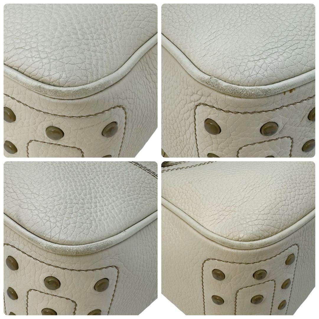 TOD'S Hand Shoulder Bag Tote Purse Leather Off White Authentic