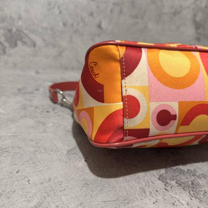 COACH Shoulder Bag Purse Accessory Pouch Patent Leather Multicolor Authentic