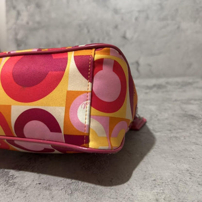 COACH Shoulder Bag Purse Accessory Pouch Patent Leather Multicolor Authentic