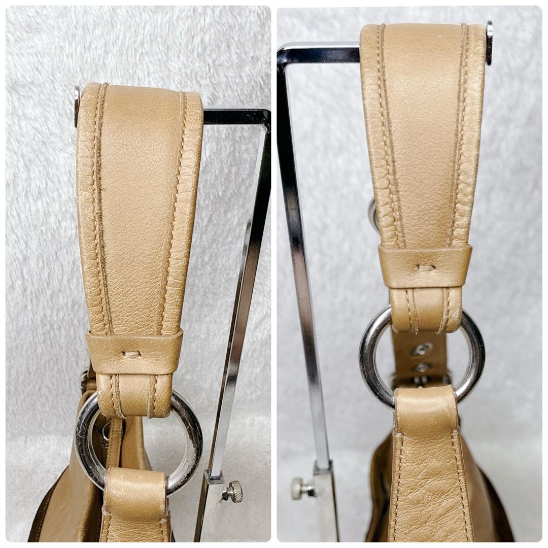 COACH Shoulder Bag Purse Signature Suede Canvas Leather Brown Authentic