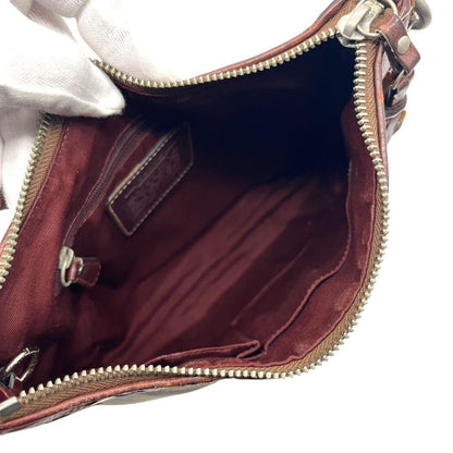 COACH Shoulder Bag Purse 2way Signature Canvas Leather Suede Bordeaux Authentic