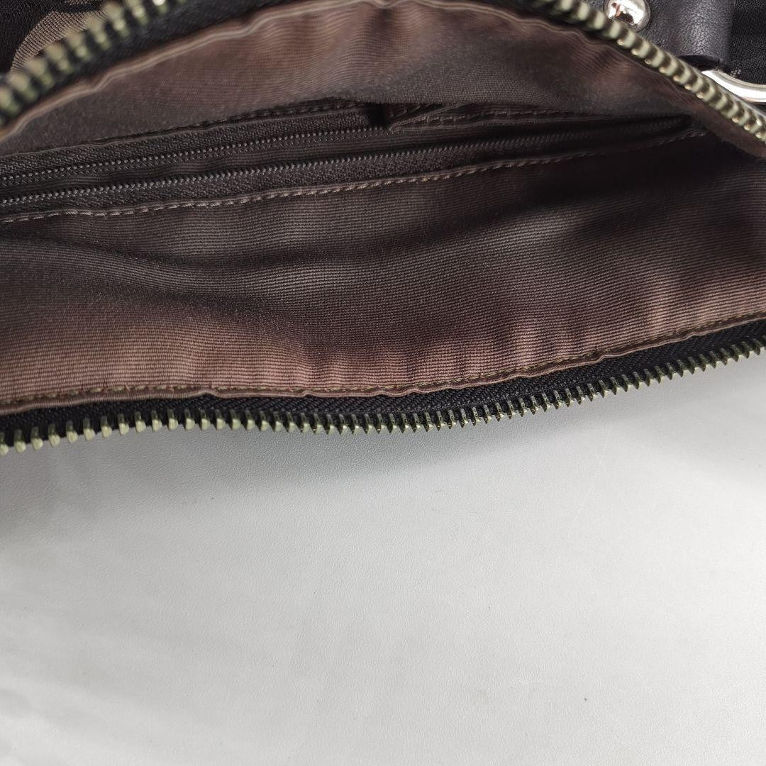 COACH Accessory Pouch Hand Bag Tote Purse Signature Black Authentic