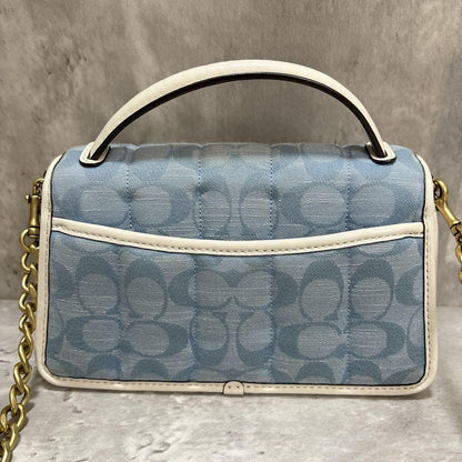 COACH Shoulder Bag Purse Signature Turn Lock Authentic