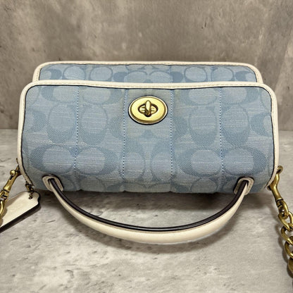 COACH Shoulder Bag Purse Signature Turn Lock Authentic