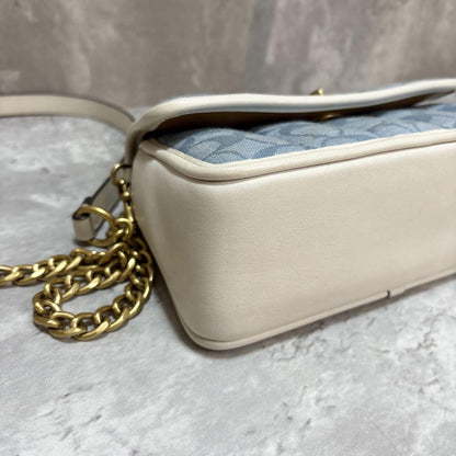 COACH Shoulder Bag Purse Signature Turn Lock Authentic