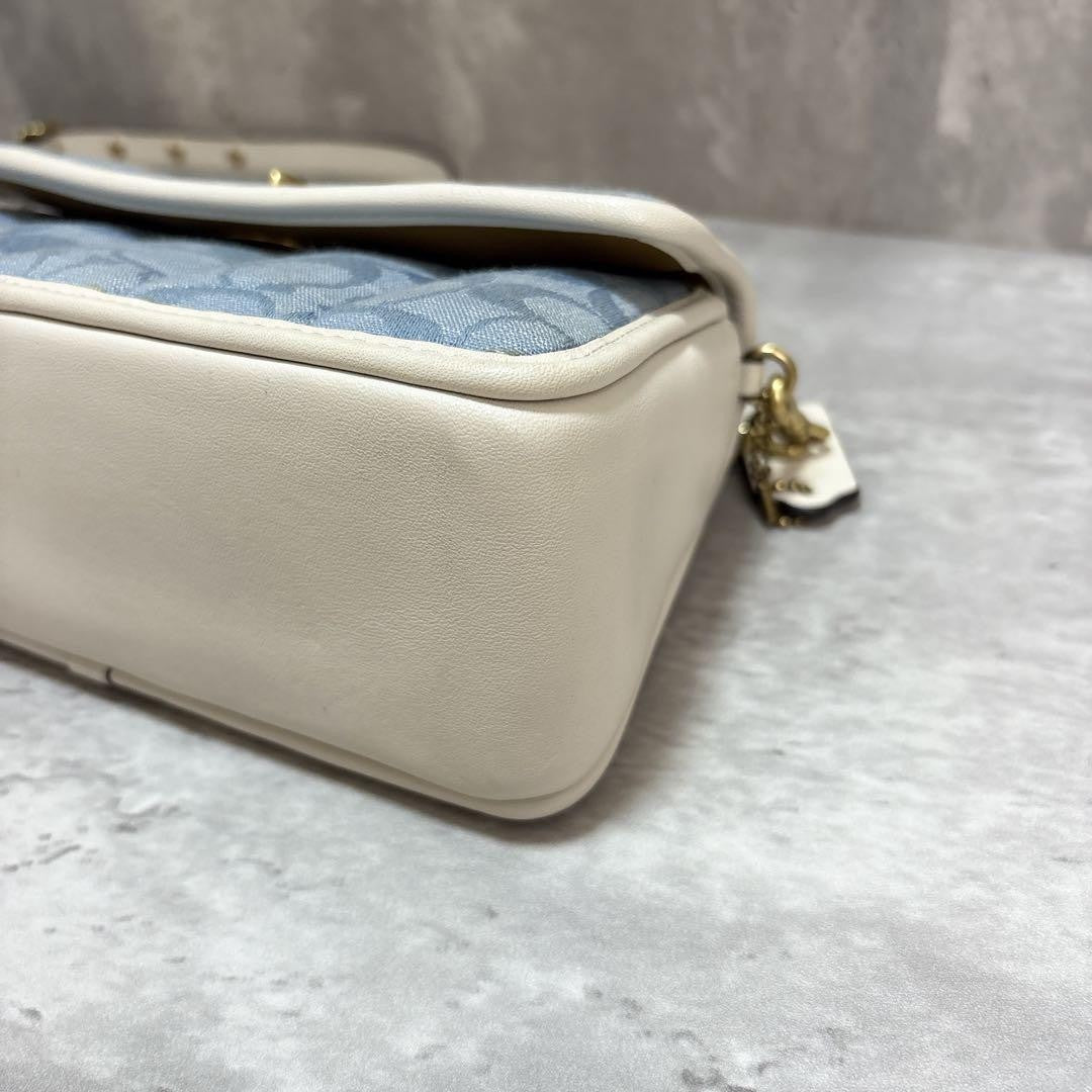COACH Shoulder Bag Purse Signature Turn Lock Authentic