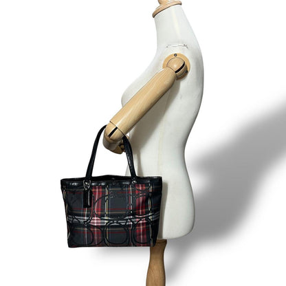 COACH Hand Bag Tote Purse Nylon Multicolor Authentic