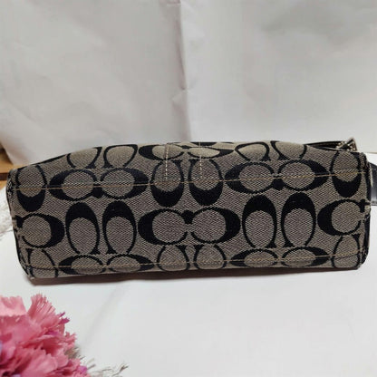 COACH Hand Shoulder Bag Tote Purse Signature Black Authentic