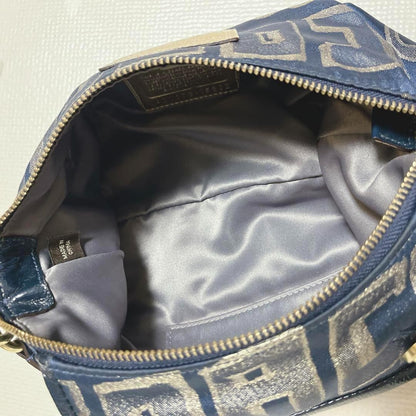 COACH Shoulder Bag Purse 15302 Poppy Blue Silver Authentic