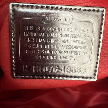 COACH Shoulder Bag Purse 2way Poppy Canvas Black Authentic