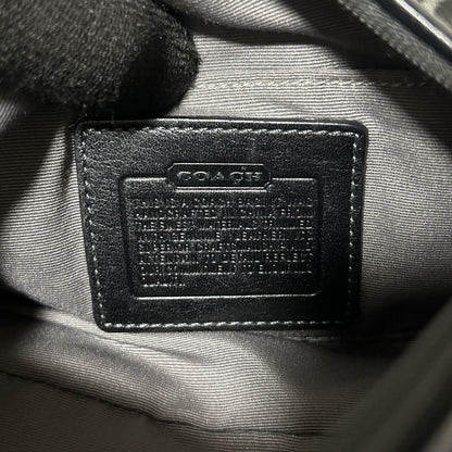 COACH Accessory Pouch Hand Bag Tote Purse Signature Canvas Black Authentic