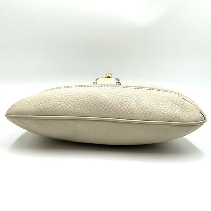 COACH Shoulder Bag Purse Leather White Bordeaux Authentic