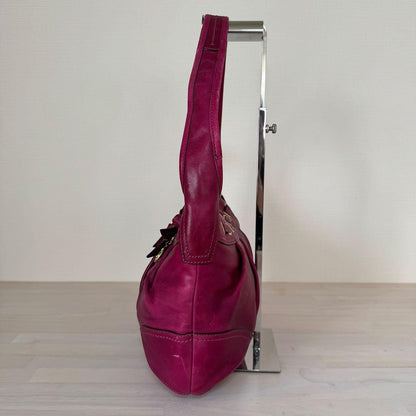 COACH Shoulder Bag Purse Hobo Leather Pink Authentic