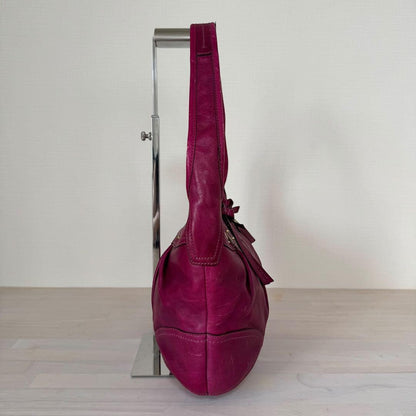 COACH Shoulder Bag Purse Hobo Leather Pink Authentic