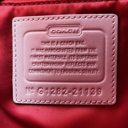 COACH Hand Shoulder Bag Tote Purse 2way Signature Canvas White Authentic