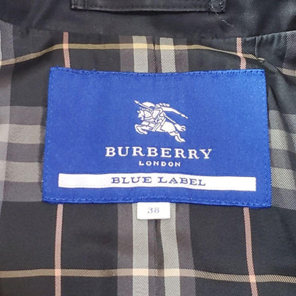 BURBERRY BLUE LABEL Coat Nova Check Asian fit M 38 US size S Black Authentic