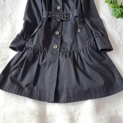BURBERRY BLUE LABEL Coat Nova Check Asian fit M 38 US size S Black Authentic