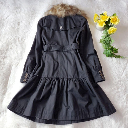 BURBERRY BLUE LABEL Coat Nova Check Asian fit M 38 US size S Black Authentic