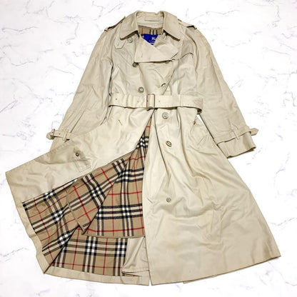 BURBERRY BLUE LABEL Coat Nova Check Asian fit L 40 US size M Beige Authentic