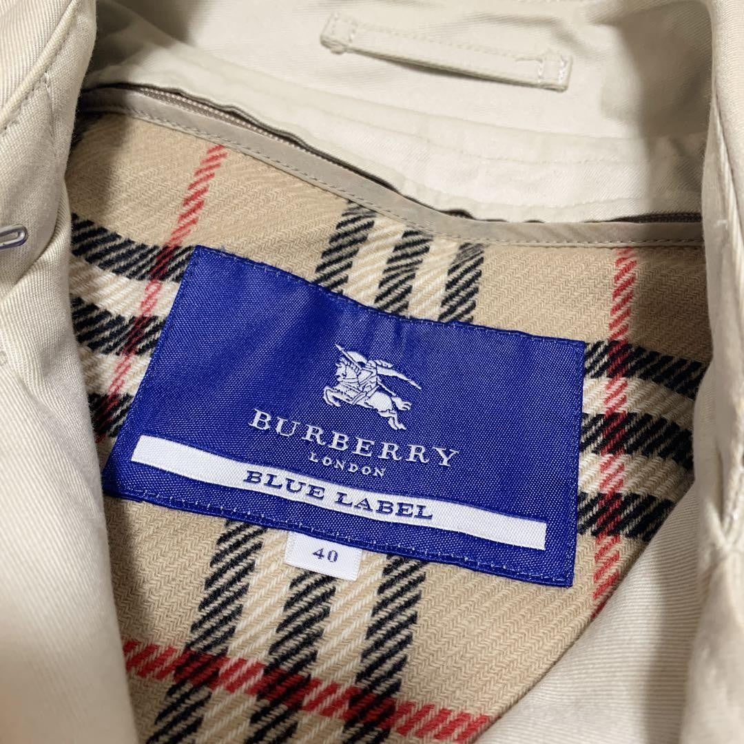 BURBERRY BLUE LABEL Coat Nova Check Asian fit L 40 US size M Beige Authentic