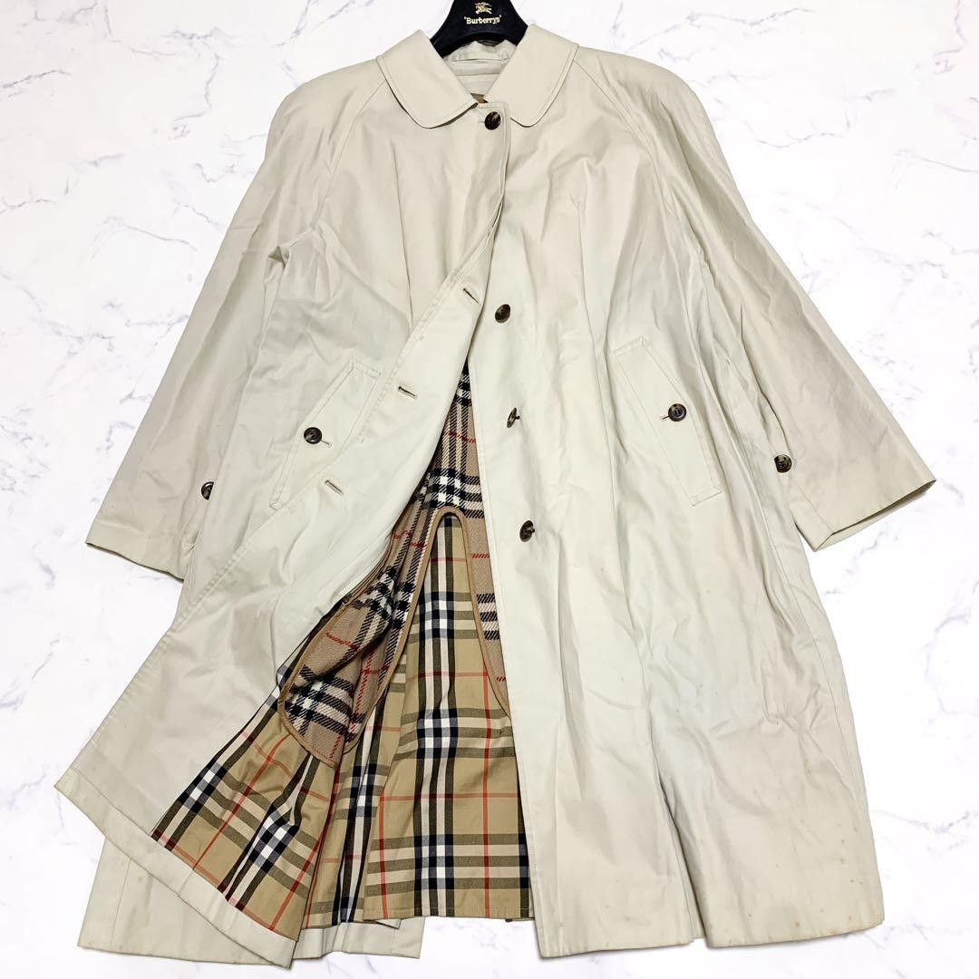 BURBERRY Coat Nova Check Asian fit L US size M Beige Authentic