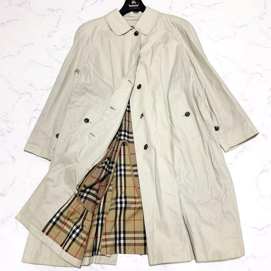 BURBERRY Coat Nova Check Asian fit L US size M Beige Authentic
