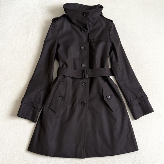 BURBERRY LONDON Coat Nova Check Asian fit M 38 US size S Black Authentic