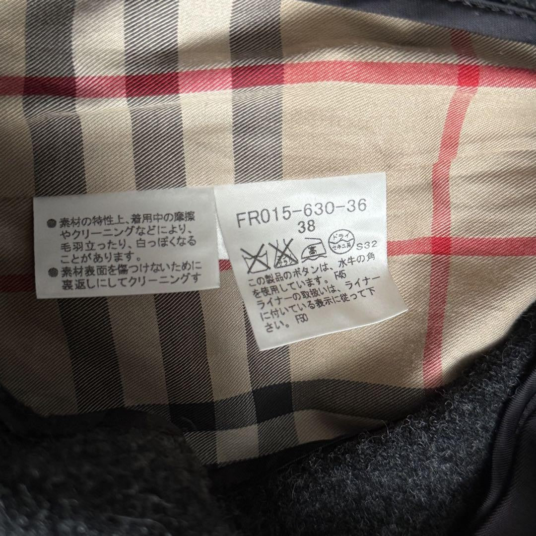 BURBERRY LONDON Coat Nova Check Asian fit M 38 US size S Black Authentic
