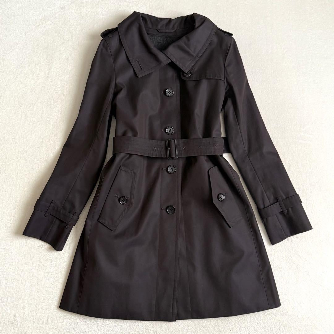 BURBERRY LONDON Coat Nova Check Asian fit M 38 US size S Black Authentic
