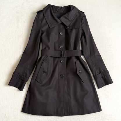 BURBERRY LONDON Coat Nova Check Asian fit M 38 US size S Black Authentic